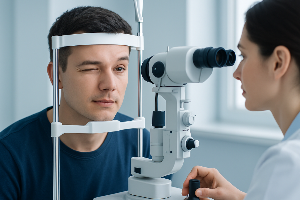 Symptoms — winking of left eye