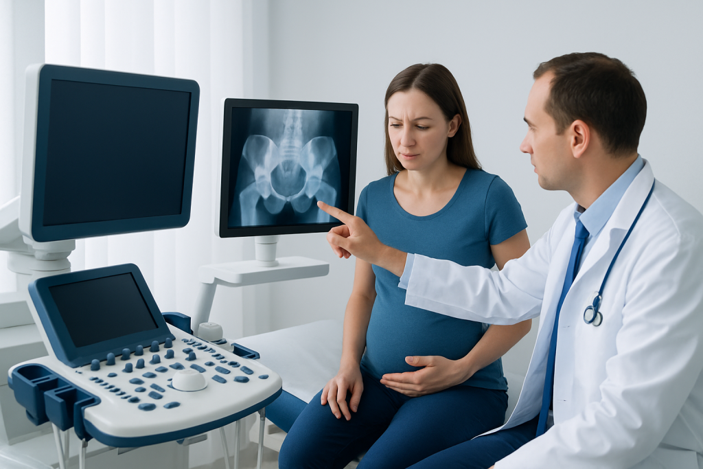 Symptoms — pubic symphysis