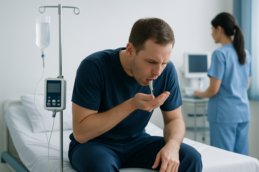 Symptoms — puking and vomiting