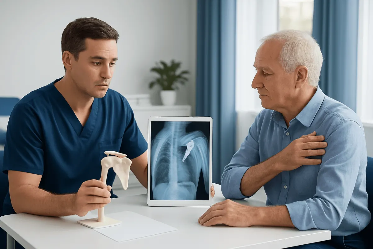 A Typical Procedure: From Planning to the Operating Room — shoulder replacement before and after