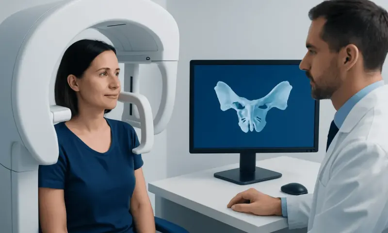 Patient undergoing a CT scan of the sphenoid bone at Acibadem Hospital.