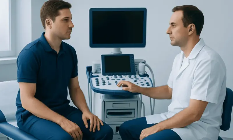 Doctor consulting patient in a medical examination room at Acibadem Hospitals.