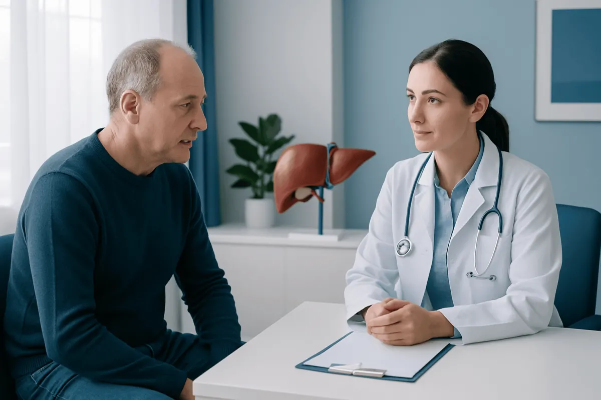 Doctor consulting with a patient in a medical office at Acibadem Hospitals Group.