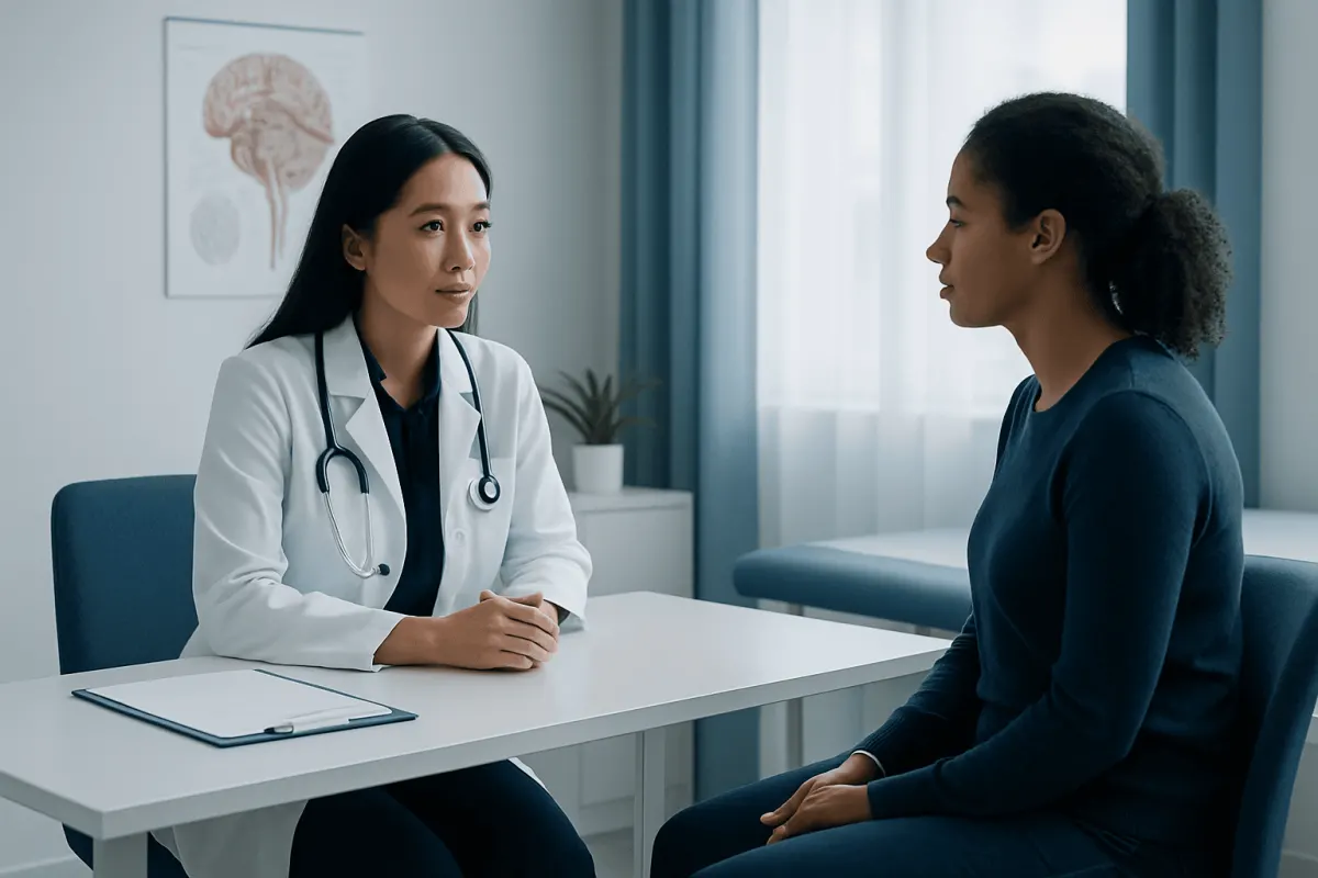 Doctor consulting patient in a medical office at Acibadem Hospitals Group.