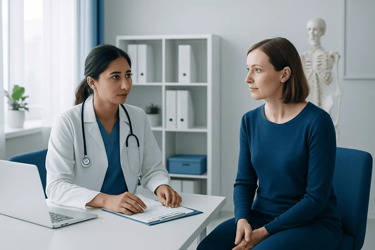 Doctor consulting with a patient in a medical office at Acibadem Hospitals Group.