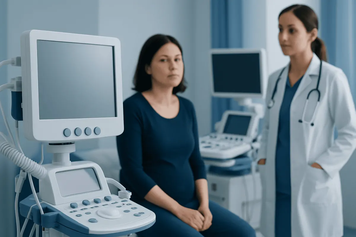 Medical consultation with ultrasound equipment at Acibadem Hospitals Group.
