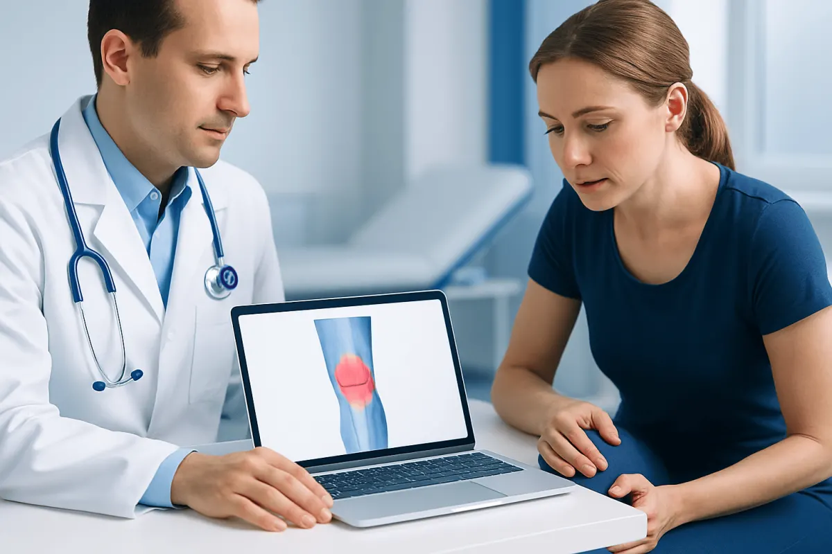 Front knee pain: what it may suggest — knee pain location chart