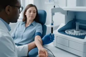 A Blood Biopsy Tests for Cancer Markers in a Blood Sample