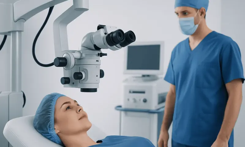 Surgeon and patient during a brow lift consultation at Acibadem Hospital.