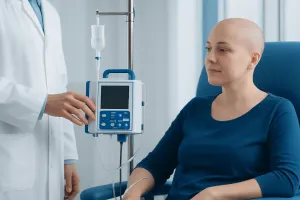 Wearing a Chemotherapy Pump for Continuous Infusion at Home