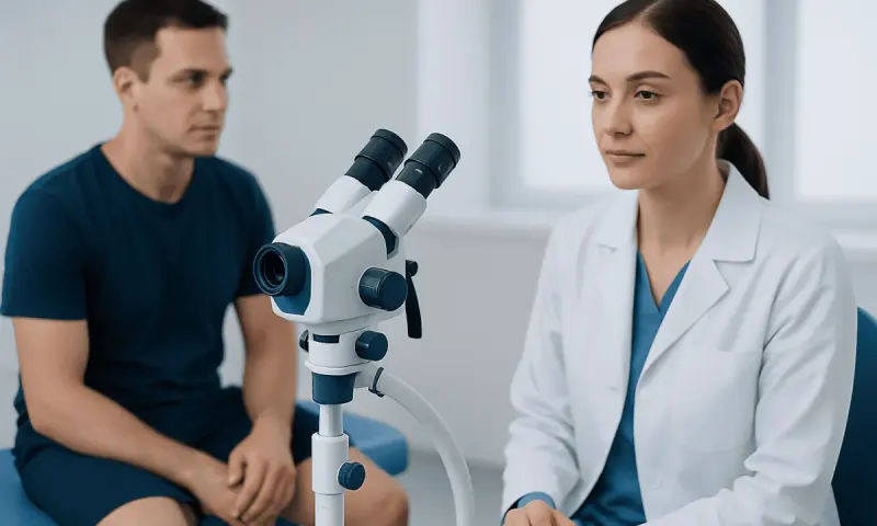 Doctor and patient in consultation at Acibadem Hospital.