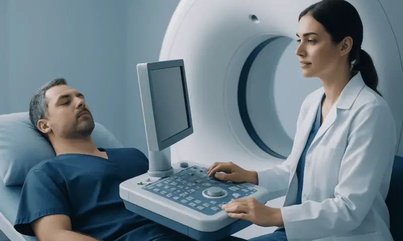 Patient undergoing MRI scan at Acibadem Hospital for spinal health assessment.