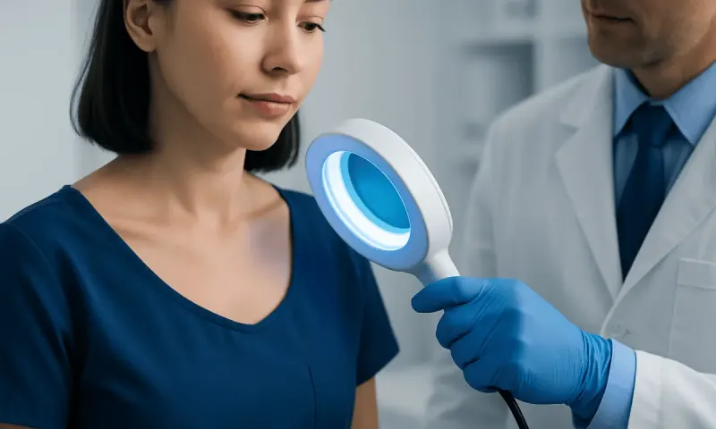 How a woods lamp helps during a skin exam — woods lamp