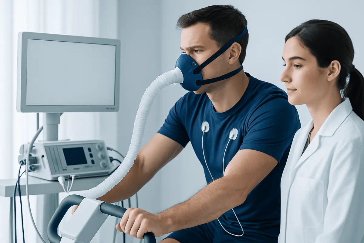 Patient undergoing respiratory therapy with medical staff assistance at Acibadem Hospital.