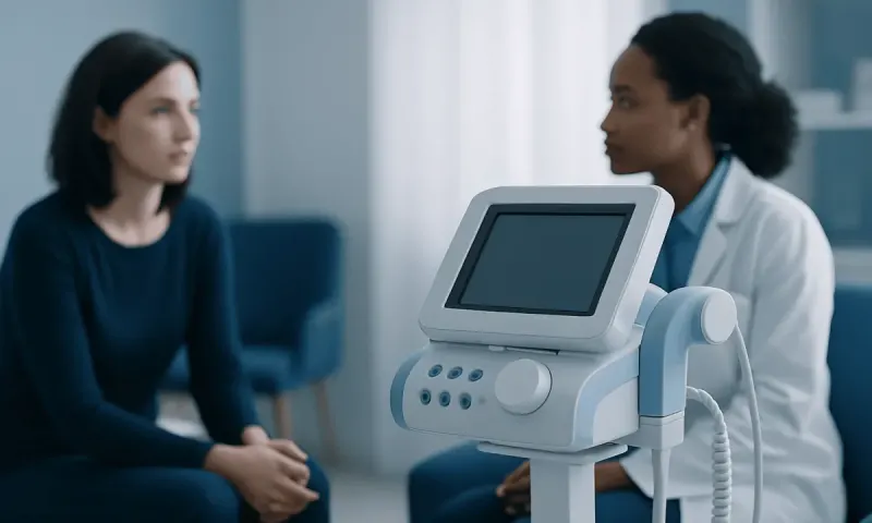 Doctor and patient during mental health consultation at a clinic.