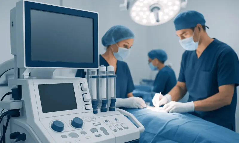 Surgeons performing cardiothoracic surgery in a modern operating room.