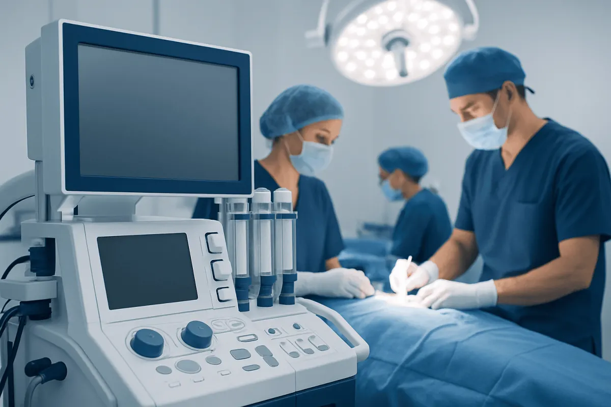Surgeons performing cardiothoracic surgery in a modern operating room.