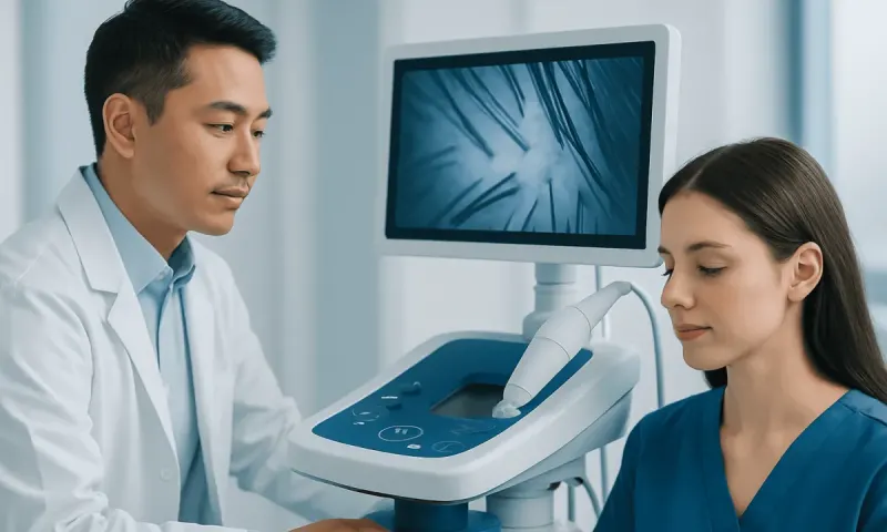 Medical professional performing ultrasound examination on a patient at Acibadem Hospital.