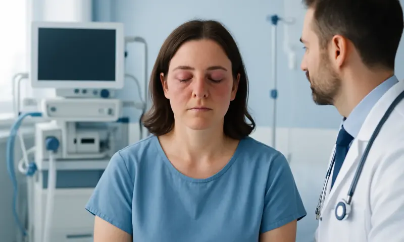 Doctor consulting with a patient in a hospital room.