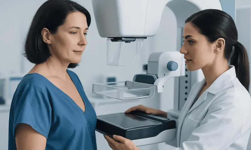 Breast cancer screening with mammogram at Acibadem Hospital.