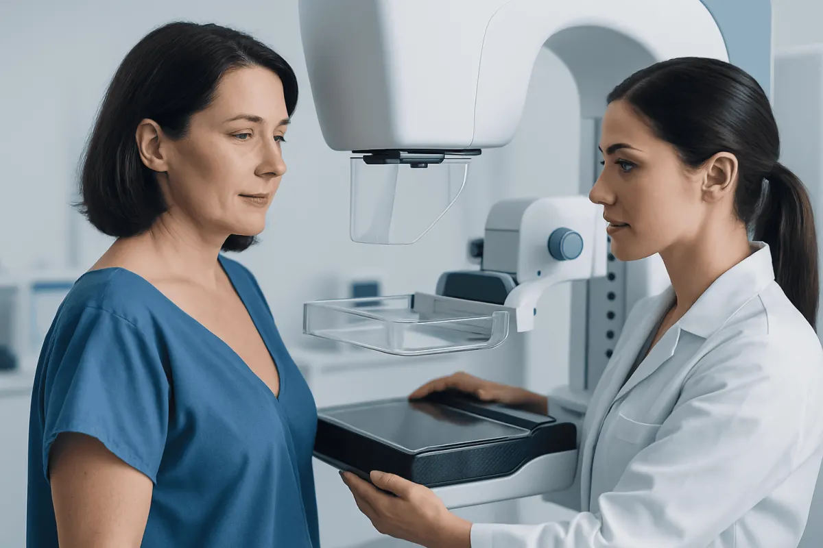 Breast cancer screening with mammogram at Acibadem Hospital.