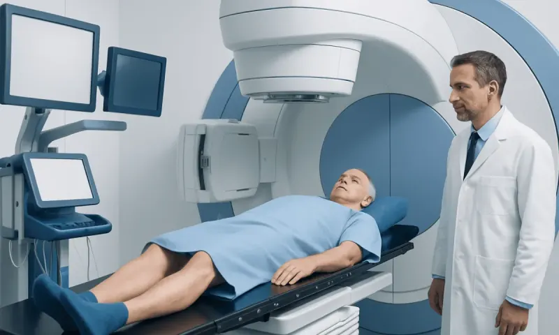 Patient undergoing MRI scan at Acibadem Hospital for kidney cancer diagnosis.