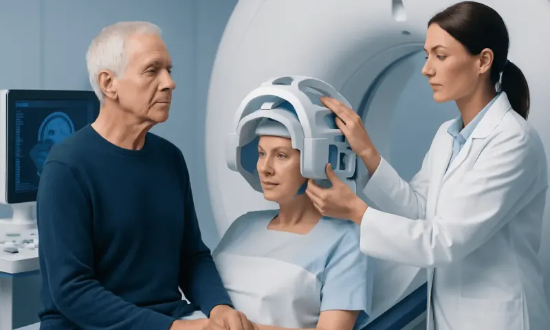 Medical staff preparing patient for MRI scan at Acibadem Hospital.