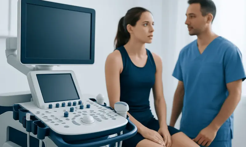 Medical consultation with ultrasound equipment at Acibadem Hospitals Group.