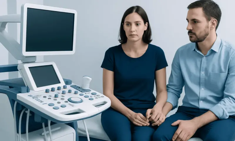Patient and doctor during a consultation in a medical clinic.
