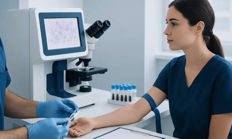 How the test is done and what it looks at — peripheral blood smear