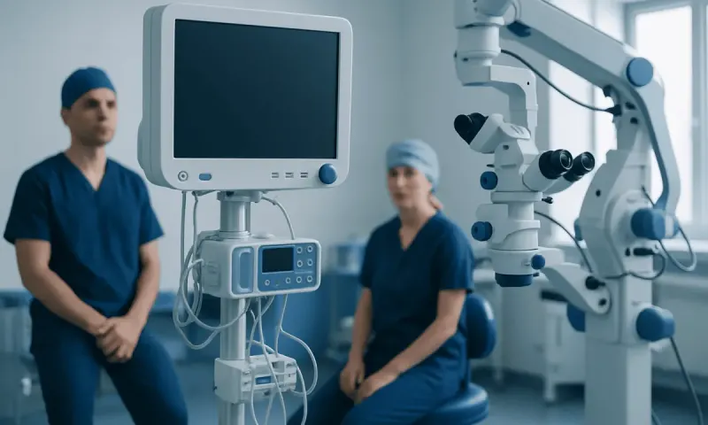 Medical team in operating room with advanced surgical equipment at Acibadem Hospitals.