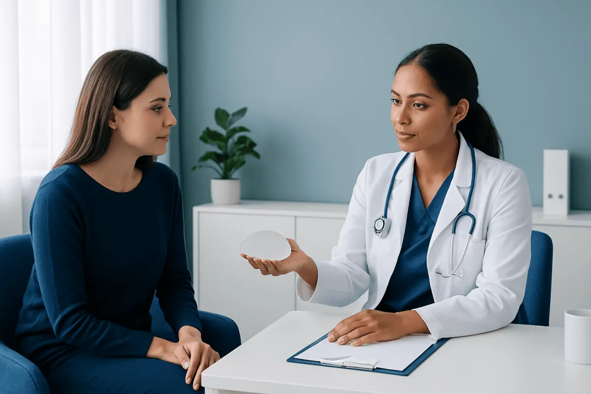 Doctor consulting with a patient in a modern clinic setting.