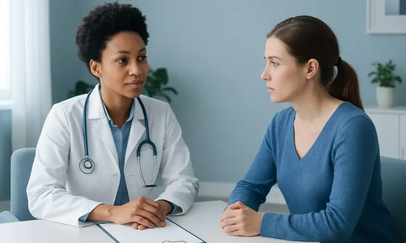 Doctor consulting with a patient in a medical office setting.