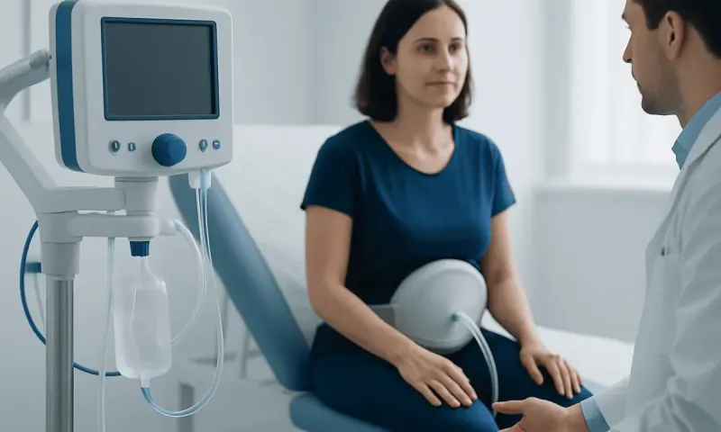 Patient undergoing medical examination for bowel and bladder health at Acibadem Hospital.