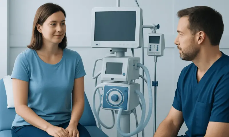 Doctor consulting a patient in a medical examination room at Acibadem Hospitals Group.
