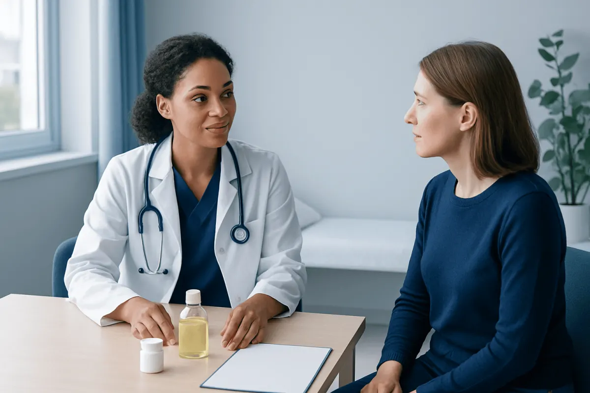 Doctor consulting a patient in a medical office at Acibadem Hospitals Group.