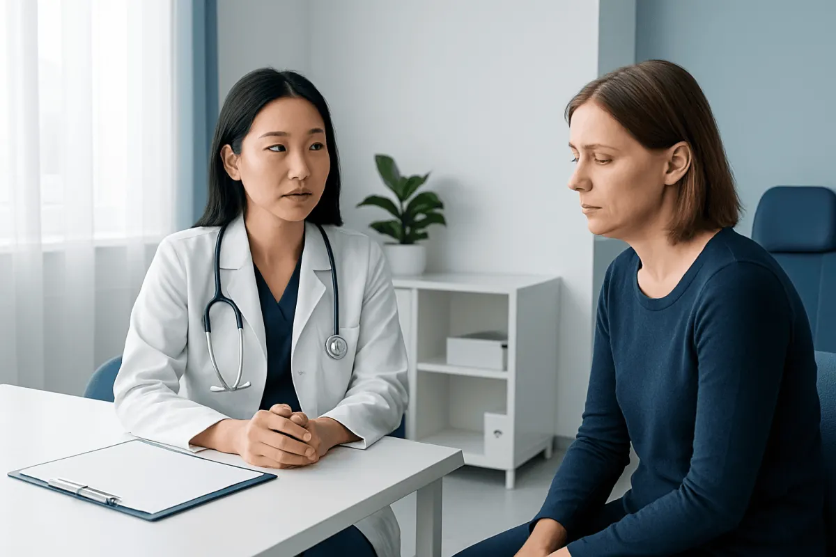 Doctor consulting a patient in a medical office at Acibadem Hospitals Group.