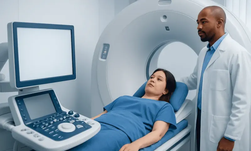 Patient undergoing MRI scan at Acibadem Hospital for stroke diagnosis.