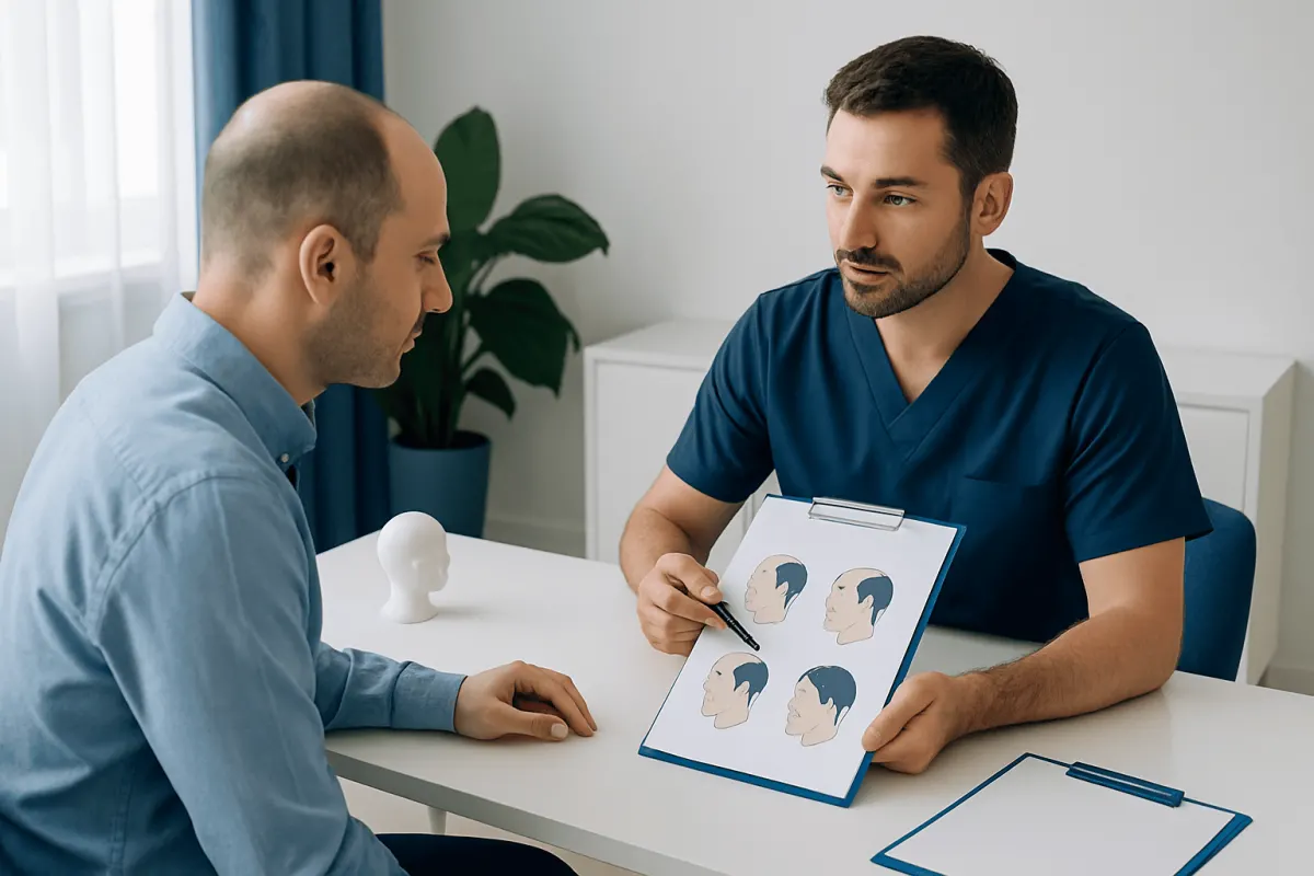 Hair transplant consultation at Acibadem Hospital in Antalya Turkey.