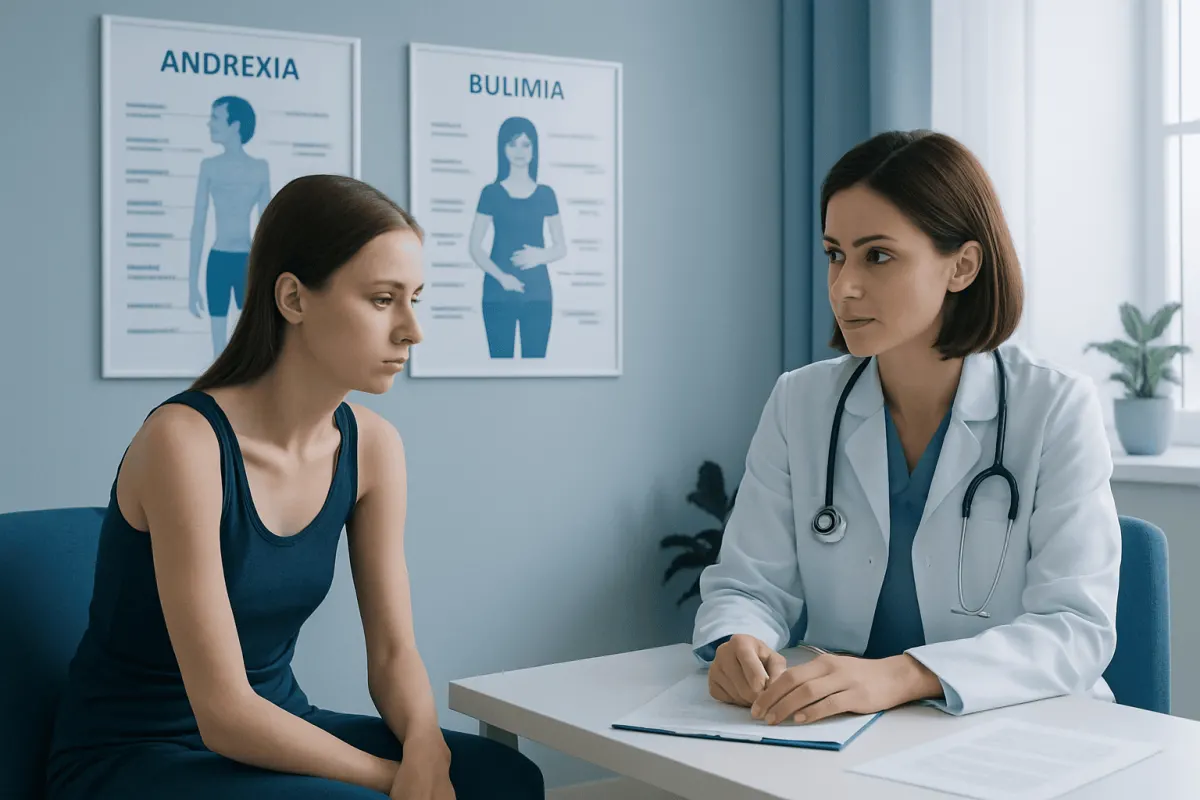 Symptoms and physical signs of each disorder — anorexia vs bulimia