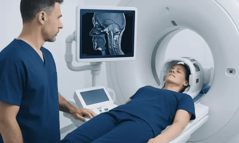 Patient undergoing MRI scan at Acibadem Hospital for neurological assessment.