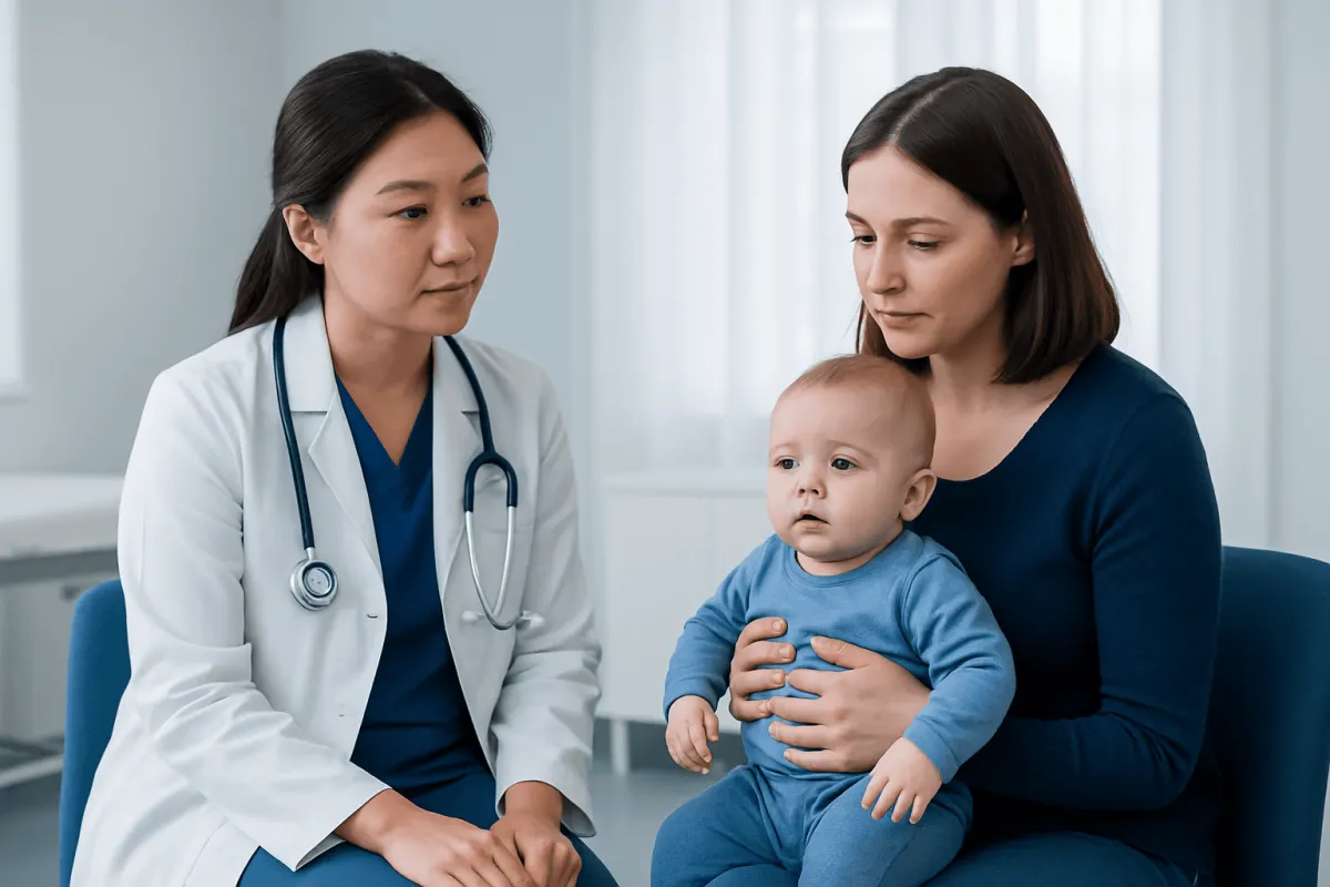 Symptoms that may occur alongside blue lips — blue lips in infants
