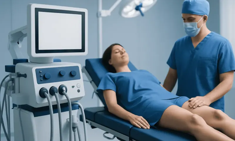 Patient undergoing thigh lift consultation at Acibadem Hospital.