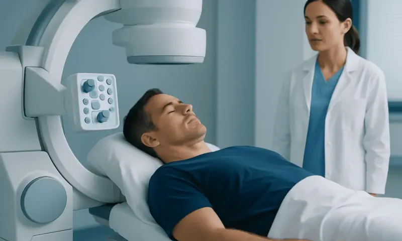 Patient undergoing spinal MRI scan at Acibadem Hospital.