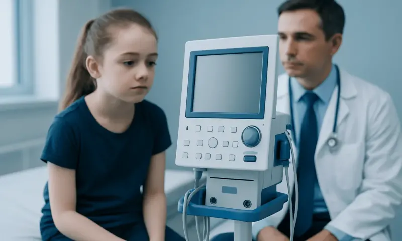 Child undergoing neurological examination at Acibadem Hospital.
