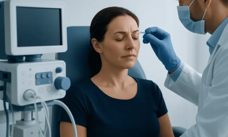 Doctor administering Botox injection to a woman in a clinical setting.