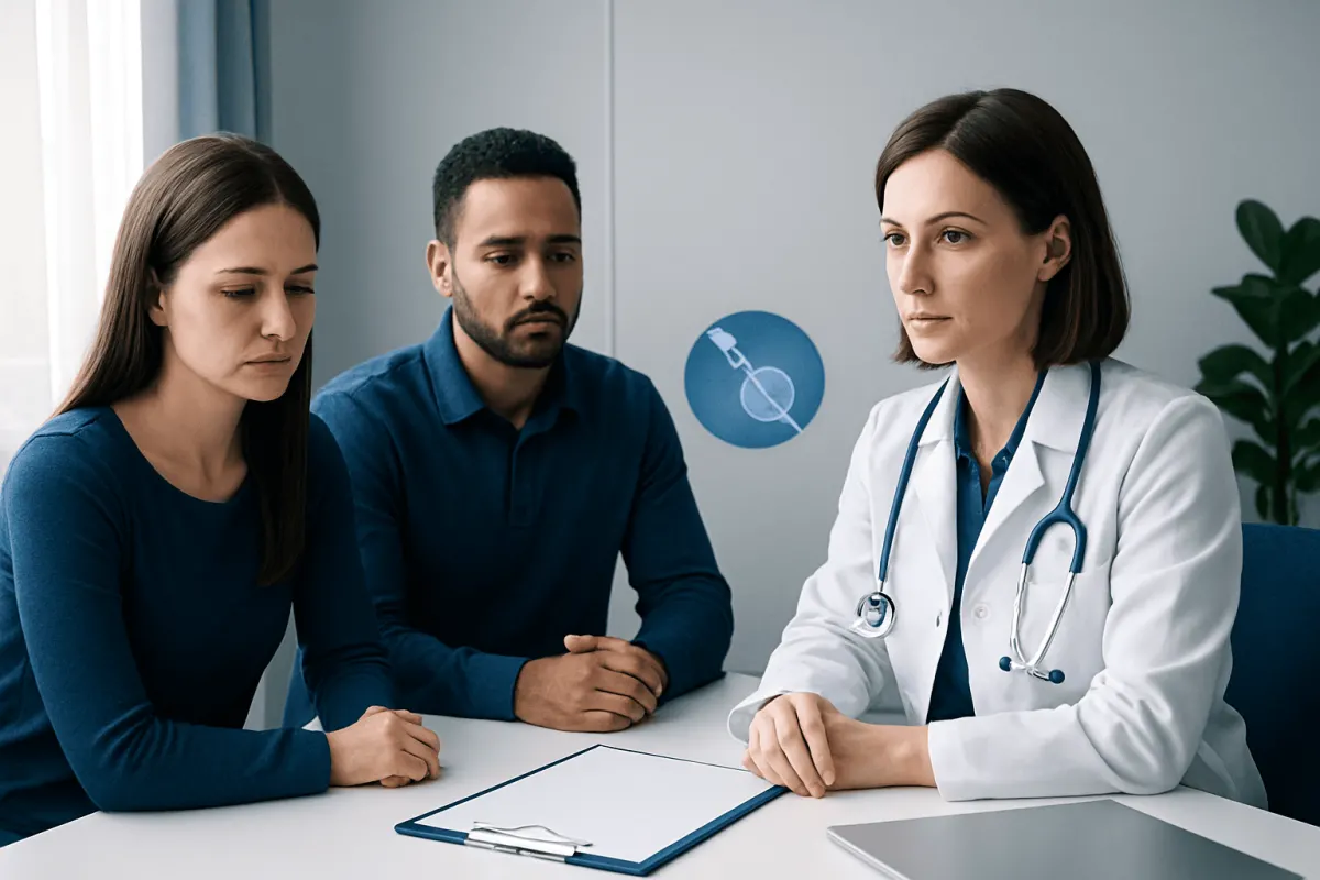 Fertility consultation at Acibadem Hospital with doctor and patients.