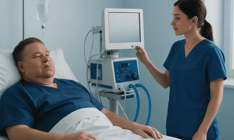 Medical professional monitoring patient with edema in hospital bed.