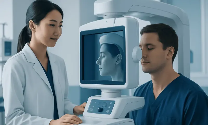 Optical coherence tomography eye scan at Acibadem Hospital.