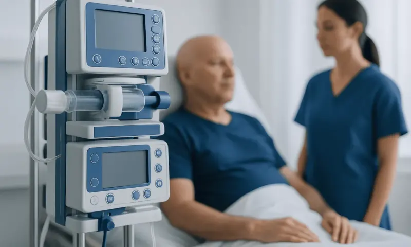 Hospital patient monitoring equipment in a clinical setting.